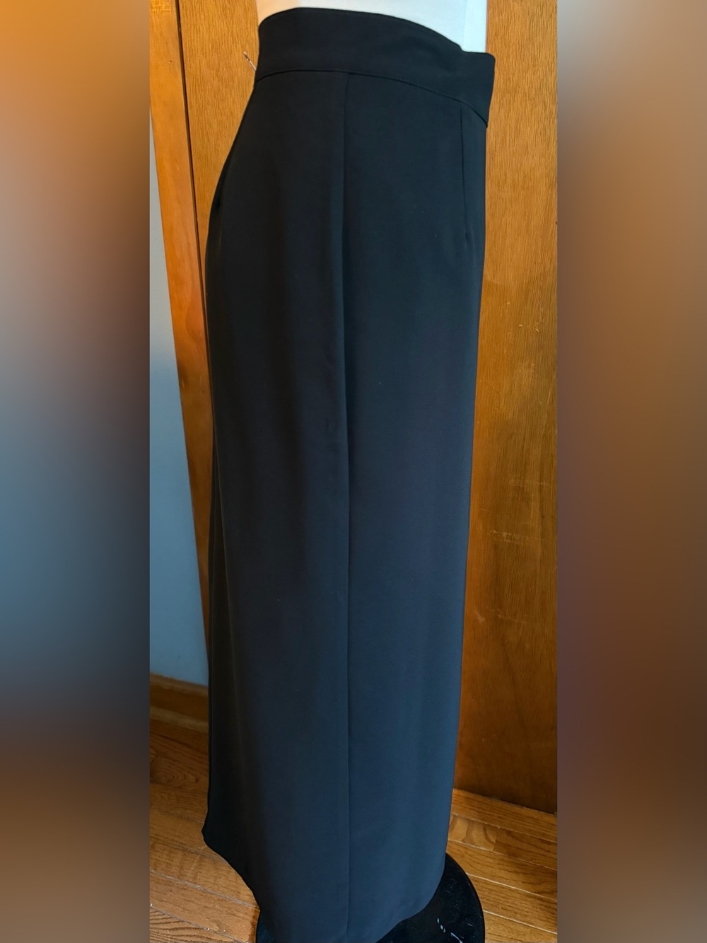 VTG Sport Collection Black midi wrap Pencil Skirt with Side Tie Detail - Picture 5 of 9